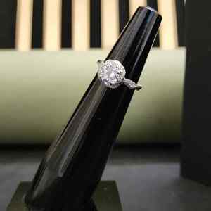 Natural Stone <b>Solitaire</b> Unisex Engagement <b>Ring</b> IGI Certified 925 Sterling <b>Silver</b> Stainless Steel Flower Design Trendy Elegant - Product Image 1