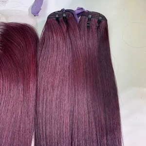 Super Borgoña 99J tendencia caliente Remy extensión del pelo hueso recto virgen cabello humano doble dibujado tejido sedoso de Vietnam - Product Image 2
