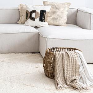 Panier rond en jacinthe d'eau torsadée, tissé à la main, panier de rangement, vente en gros, écologique, fabriqué au Vietnam - Product Image 3