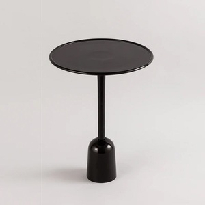 Table en aluminium pour la décoration intérieure Table de haute qualité Table design de luxe Table de qualité supérieure Table la plus populaire ronde argentée Base noire - Product Image 6