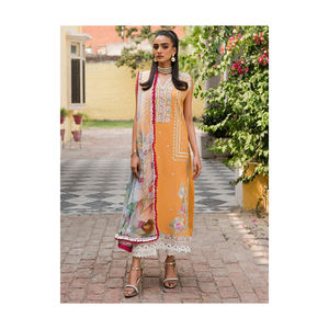 Vestido bordado hecho a mano de 3 piezas de algodón Salwar Kameez, nuevo estilo, ropa de fiesta paquistaní para mujer, trajes informales - Product Image 1