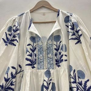 Robe midi élégante pour femme, imprimée à la main, design personnalisé, respirante, idéale pour les sorties estivales en club, tailles XS-XL, taille unique - Product Image 4