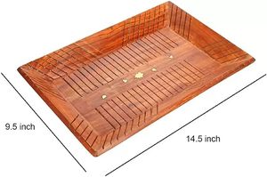Ensemble de 2 plateaux de service rectangulaires en bois d'acacia faits à la main pour le pain au fromage trempette aux fruits sushi charcuterie durable - Product Image 2