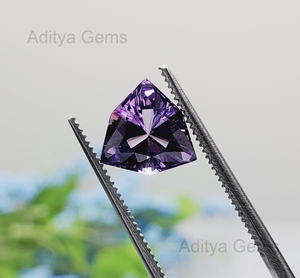 อัญมณีอเมทิสต์สามเหลี่ยมแบบหลวมจากแอฟริกาธรรมชาติ Jaipur อัญมณีสีม่วง1-50มม. - Product Image 6