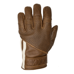 Guantes de cuero genuino para hombre, guantes de moto clásicos negros Cafe Racer, forro polar, ropa de carreras, transpirable, estampado - Product Image 5
