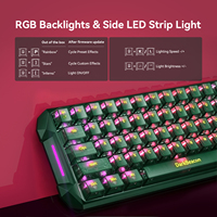 Teclado Mecánico Flux 68 Verde AI con Cable, 65% de Teclas, Interruptores Magnéticos, Montaje Gasket, Efecto Hall, 8000Hz Rapid Trigger, Retroiluminación RGB, SOCD