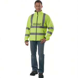 <b>High</b>-<b>Visibility</b> Yellow M-Size <b>Softshell</b> <b>Jacket</b> for Safety & Survival Gear PREVENT - Product Image 2