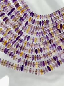 Quartz amétrine naturel 7-8mm coupe allemande disque à facettes perles rondelle 14 pouces brin pour bijoux à bricoler soi-même et artisanat - Product Image 4