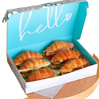 Boîte de trempette pour sauce croissants beignets personnalisée écologique Boîte d'emballage en papier pour sushi gâteau pâtisserie boulangerie biscuits brownie avec sauce trempette