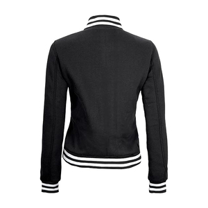Col à capuche coupe-vent Varsity Bomber Logo personnalisé courte longueur fermeture éclair florale automne hiver utilisation cuir - Product Image 3