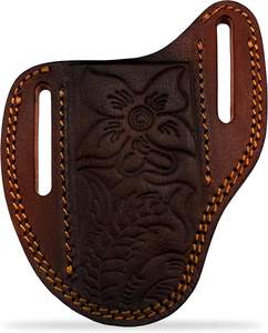 Funda de Cuero Hecha a Mano para Cuchillo de Caza de Acero al Carbono, Impermeable, Duradera, para Llevar en el Cinturón Horizontal, Grado Industrial - Product Image 4