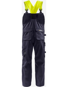 Pantalon de travail en cuir à deux couches de vache Pantalon de soudage doré Isolation thermique et soudage résistant à l'usure - Product Image 1