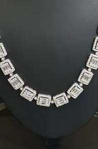 สร้อยเงินสเตอริ925หรูหราสำหรับผู้ชายสไตล์คลาสสิกไมอามี่คิวบาแบบสายโซ่สีล้วนล้วนเพชรโมอิสฮิปฮอปทอง - Product Image 6