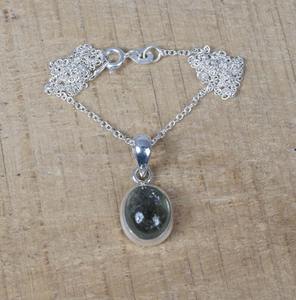 925 pendentif classique pour femme en argent sterling massif Style Boho fait à la main pierre précieuse Tourmaline plaqué rhodium cadeau - Product Image 1