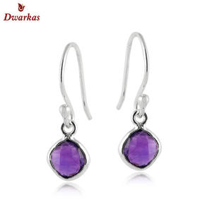 Boucles d'oreilles pendantes en argent sterling 925 faites à la main avec des pierres précieuses en quartz rose naturel. - Product Image 3