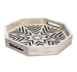 Plateau MOP de qualité supérieure, fabriqué avec une incrustation de coquillages de haute qualité, offrant un attrait décoratif luxueux pour les maisons modernes - Product Image 6