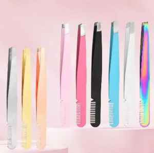 Pinzas para Cejas de Acero Inoxidable con Punta Inclinada, Ecológicas, Reutilizables, Cómodas, para Mujeres y Hombres - Product Image 5