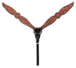 Collier de poitrine en cuir de qualité occidentale pour chevaux noir outillé Trail Pleasure Barrel Roping Plastron Qualité Halters - Product Image 1