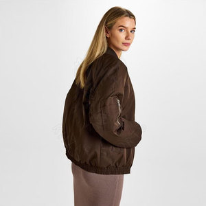 Casual <b>Women</b> Bomber <b>Jacket</b> With Ribbed Cuffs And Full Front Zip For Daily Wear <b>Women</b> Bomber <b>Jacket</b> - Product Image 5