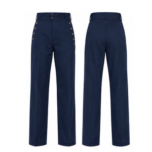 Pantalon de style classique de la guerre napoléonienne, coupe droite en toile légère, design rétro pour homme, construction détaillée de la taille, coutures soignées - Product Image 1