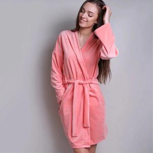 Thicken Flannel <b>Long</b> Robe Nightwear Printed Shawl Collar Bathrobes <b>Women</b> Autumn <b>Winter</b> Coral Fleece Bathrobe - Product Image 1