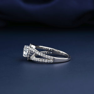 Custom Stylish Luxury Cushion Brilliant Cut Split Shank <b>Cubic</b> <b>Zirconia</b> Women's Engagement <b>Ring</b> Classic Real <b>Wedding</b> Party - Product Image 3