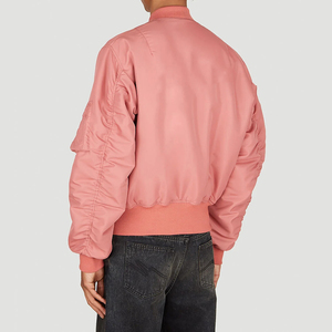 2025 hommes luxe fermeture éclair vol Bomber veste hiver haut tissu couleur unie hiver vêtements de plein air veste homme OEM Service - Product Image 5