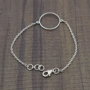 3x3 MM à 30x30 MM Forme Ronde Gemstone Bezel Cup Blank Setting Bracelet Collet Blank Collet Bracelet 7 "Inch 925 Silver Chain - Product Image 2