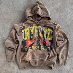 Bas en détresse Sweats à capuche lourds avec sérigraphie sweat à capuche lavé à l'acide rose boxy fit crop top hoodies - Product Image 3