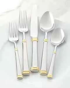 Juego de Cubiertos de Acero Inoxidable, Cubiertos Dorados de Alta Calidad, Diseño de Lujo para Banquetes Reales, Diseño de Lujo para Bodas, Chapado en Oro - Product Image 4