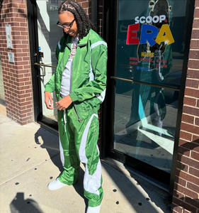 2025 Ultra léger hommes personnalisé blanc deux pièces fermeture éclair survêtement Jogging Nylon survêtements coupe-vent ensemble hommes - Product Image 1