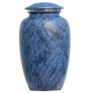 Urnes funéraires en aluminium pour adultes avec marbre bleu Urnes funéraires en métal pour cendres humaines - Product Image 3