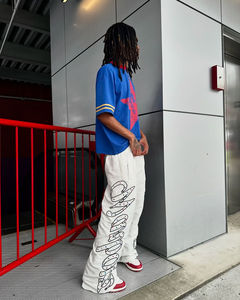 กางเกงกันลมผ้าไนลอนทรงหลวมขากว้างสำหรับผู้ชายกางเกงลำลองผ้าโพลีเอสเตอร์ปักโลโก้ได้ตามต้องการ - Product Image 3