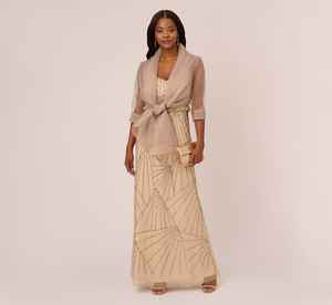 Platino blanco Gatsby estilo Miss Fisher Flapper vestido de novia adornado con cuentas de talla grande (PLUS S) para fiestas de Madre de novia - Product Image 6