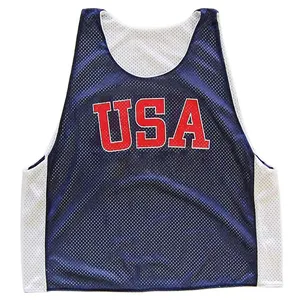 เสื้อพินนี่ลาครอสผู้ชายแบบกลับด้านได้ ไซส์ XXL ผ้าตาข่าย พิมพ์ลายตามสั่ง ราคาถูก สำหรับทีมวิทยาลัย - Product Image 1