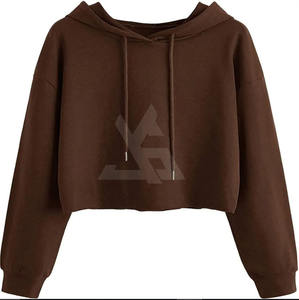 เสื้อฮู้ดครอปสำหรับผู้หญิงสมัยใหม่ พร้อมโลโก้ด้านหน้าและด้านหลัง ผลิตจากผ้าฝ้ายผสมโพลีเอสเตอร์แบบฟลีซ ป้องกันลม เป็นมิตรกับสิ่งแวดล้อม เหมาะสำหรับใส่ลำลองในฤดูหนาวและฤดูใบไม้ร่วง - Product Image 3