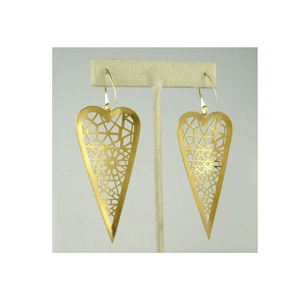 Boucles d'oreilles en perles de laiton Offre Spéciale Bijoux en plaqué or de mode personnalisés arrondis Conception de feuille de clou d'oreille pour femmes - Product Image 3