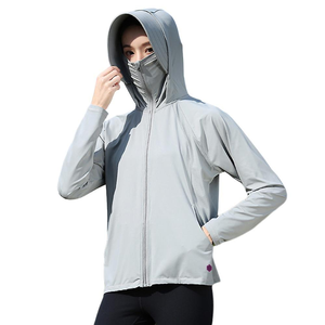 Vente en gros de veste de protection solaire, masque à capuche zippée avec poches, vêtements d'été ultralégers, manches longues, capuche à séchage rapide - Product Image 1
