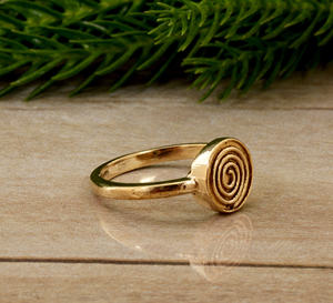 Nuevo 2024 geométrico espiral textura abierto Ajustable anillo mujer dedo joyería 18K oro sólido latón anillo mujer moda Acc - Product Image 2