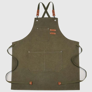 Tablier de cuisine sans manches de haute qualité longue toile brodée vêtements de chef lavables pour hommes femmes fêtes de cuisson domestique - Product Image 6