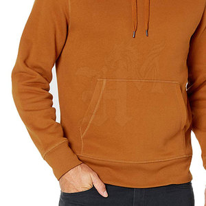Sudadera con Capucha Naranja para Hombre, Logotipo Bordado, Bolsillo Delantero, Corte Regular, Ropa Casual, 100% Algodón, Felpa Francesa, Transpirable para Invierno - Product Image 4