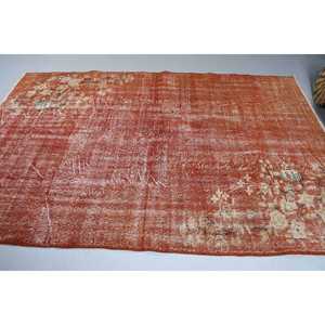 Vintage Large Rug 5.7x8.7 ft, Turkish <b>Red</b> Moroccan <b>Wool</b> Rug - Product Image 4