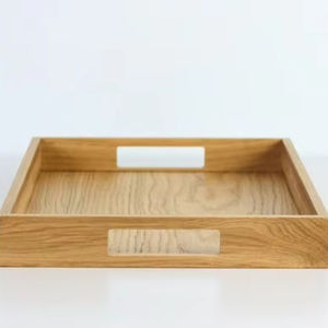 Plateau de service rectangulaire en bois d'acacia fait main sur mesure, avec poignée, technique polie, pour table, mariage, maison, cadeaux d'affaires - Product Image 1