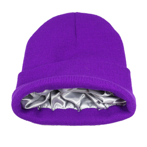 Women Satin Lined Knit Acrylic Winter Soft <b>Slouchy</b> Warm Cuffed <b>Beanie</b> Hat 2026 - Product Image 1
