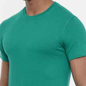 T-shirts de sport pour hommes en coton 100% de haute qualité, manches courtes, logo personnalisé, tissu en coton tricoté anti-froissement, OEM - Product Image 6