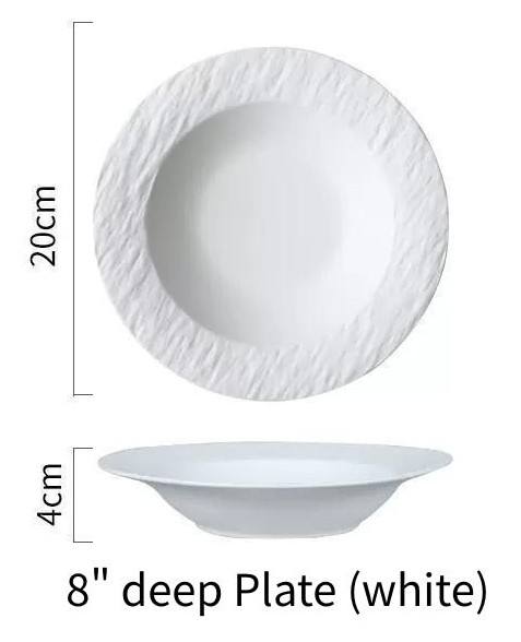 8" round deep Plate (white)