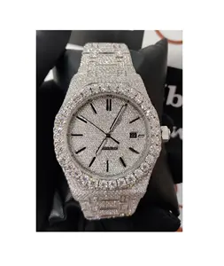 奢华时尚手工VVS透明硅石钻石手表全冰手表价格便宜