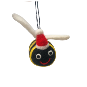 Adorno de abeja de fieltro de lana hecho a mano más vendido con sombrero de Papá Noel decoración de Navidad ecológica juguetes educativos - Product Image 1