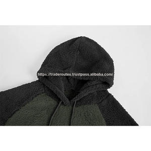 <b>Men's</b> Polyester/Cotton Custom Embroidered Eco-Friendly Waterproof <b>Hoodie</b> Solid <b>Sherpa</b> <b>Fleece</b> Sweatshirt Screen Puff Sweatshirt - Product Image 4