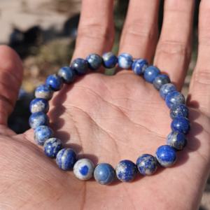 Natural Lapis Lazuli 8mm Blue Gemstone <b>Beaded</b> Adjustable Handmade Silver Plated Luxury <b>Bracelet</b> Healing Crystal Wisdom <b>Mens</b> - Product Image 2